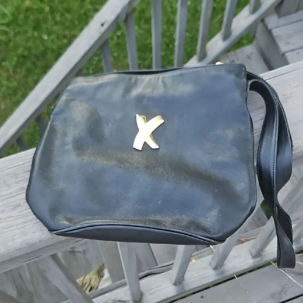Vintage Paloma Picasso Black Leather Crossbody Bag